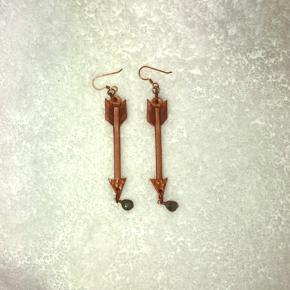 Leather Arrow Earrings with turquoise!